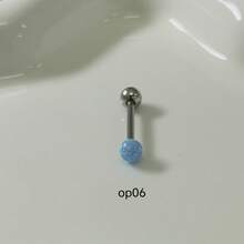 1/4/6件套朋克Y2K风格亚克力球舌环/乳环套装，14G 16MM不锈钢直杆穿刺饰品，男女皆宜，适合夏季海滩、节日、派对、礼物 - 彩色 - 查看 20