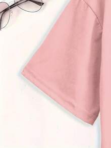 Plus Size Women's Casual And Fashionable Printed T-Shirt, Sizes 0-8XL,  Base Layer For Everyday Wear, Stylish, Suitable For All Seasons, Comfortable Fit, Short Sleeve And Crew Neck T-Shirt, Various Colors Available, Fun T-Shirt For Women, Great Gift - 羅莎 - 查看 5
