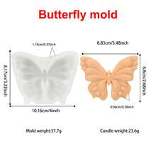 Zhonghui Mold Molde de Silicone em Forma de Flor e Borboleta 3D para Fabricação de Velas, Reutilizável, DIY, Aromaterapia, Sabão, Gesso, Resina Epóxi, Artesanato, Decoração para Casa - Borboleta - Visão 10