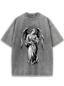 Nuevo modelo 2026,% algodón lavado, estilo casual urbano, adecuado para fiestas o festivales, tela suave y transpirable, diseño de estampado moderno, unisex, ligero y cómodo de llevar, diseño de moda vintage. - Negro - Ver 7