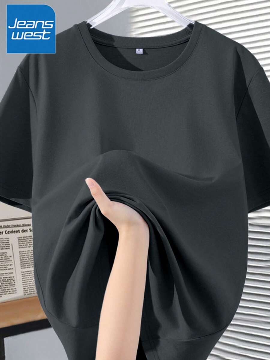 Plus Size Short Sleeve T-Shirt For Women, New Popular Summer Clothing For Plus Size Women, Loose Fit, 100% Pure Cotton, Soft - Easy To Wear, Wash And Care For. - 深灰 - 查看 1
