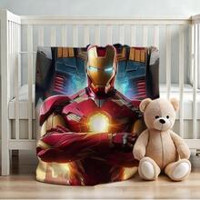 1pc Retro Cartoon Style Throw Blanket,Spider-Man Print Blanket,Cartoon Character Printed Blanket,All-Season Universal Nap Blanket,Character Home Decor Blanket,Modern Fashion Gift Suitable For Home Bedroom Bed Sofa Office Lunch Break Cover Picnic Blanket - 彩色 - 查看 4