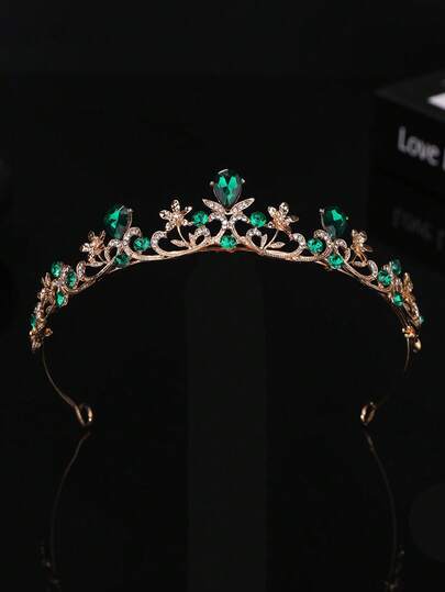 1pc Women's Fashion Princess 3D Crown Sweet Light Luxury Rhinestone Birthday Hair Accessory Headband