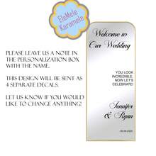Customized Mirror Sticker Wedding Decor - Wedding Signage Decor DIY Wedding Sticker - Mirror Sticker "Welcome To The Wedding" - Customized Mirror Letter Sticker Decal - Just Married - Wedding Marriage Decor/Modern Wedding Welcome Sign/Personalized Newlyweds Name And Date/Mirror Sticker-Bridal Shower - Multicolor - View 6