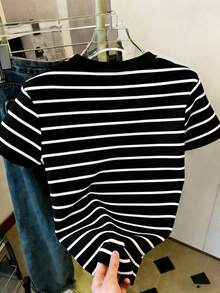 de mujer de cuello redondo a rayas, de uso versátil y casual para el día a día - Multicolor 5 - Ver 2