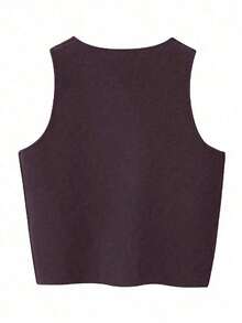 Nuevo top sin mangas de verano de estilo libre para mujeres, elegante y único de alta gama, romántico, de negocios casuales, para vacaciones, graduación o Día de la Independencia.El tamaño es pequeño, se sugiere pedir una talla talla grande grande. - Marrón - Ver 2