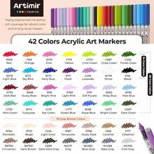14/28 Colors Acrylic Paint Marker Pen Set, With Brush Tip Water-Based Art Markers, Self-Inking System, Opaque Permanent Pigments, Suitable For Stone Painting, Wood, Fabric, Perfect For Arts And Crafts - Sets - View 5