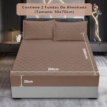 Funda de Colchón Impermeable de 2/3 Piezas, Protector de Colchón de 4 Capas con Patrón WIFI, Bolsillo Profundo de 35cm, 360° Ajuste Sin Deslizamiento, Transpirable, Lavable a Máquina con Fundas de Almohada,Disponible en cinco colores y tres tamaños, ideal para uso personal o para regalar - Marrón - Ver 13