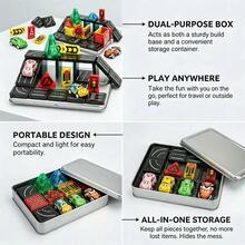 28/35pcs Magnetic Building Blocks Set, Colorful Magnetic Track Toys With Iron Box, Portable Travel Set Creative Magnetic Blocks, STEM Educational Construction Magnetic Road Toy Set - Suitable For Children 3+ Years Old, Birthday Gift - Color - View 6