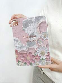 1pc 3D Impasto Oil Painting Floral Visual Effect Transparent Flat Protective Case, Covers, Vintage Soft Pink High-End Atmosphere Full-Body Anti-Fall Protective Case, Ins Art Style Slim Fit, Compatible With IPad Case, Compatible With IPad A16 Case, Fast Delivery, Suitable For Mother's Day, Valentine's Day, Girlfriend's Day, Birthday, Spring Season, Back To School Gifts, Daily Use - Clear - View 15