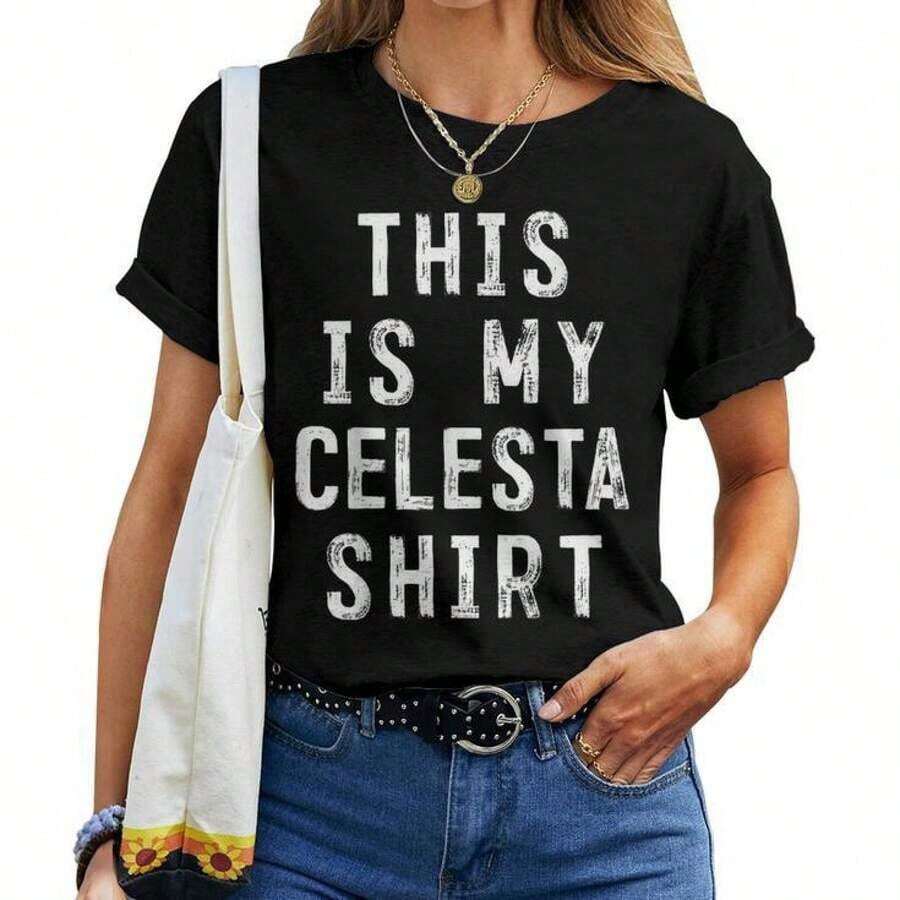 Esta es mi Celesta, Camiseta sarcástica para mujer fanática de Celesta - Negro - Ver 1