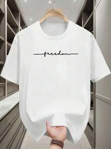 Soft Soft Men's Crew Neck Short Sleeve T-Shirt. Casual Style With Modern And Comfortable Prints. For Men And Women, Couple Style, Short Sleeve T-Shirt With  Pattern Print - 白色 4 - 查看 7