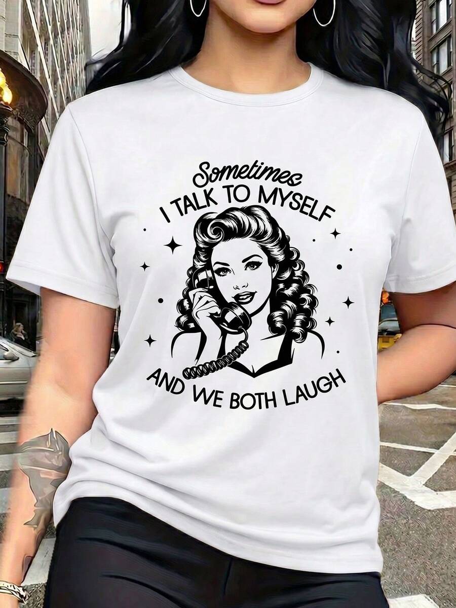 Women's T-shirt Camiseta Estampada de Estilo Oscuro Inspirada en el Punk, Camiseta Casual de Manga Corta, Camiseta de Moda para Mujer para Primavera y Verano - Blanco - Ver 1