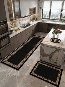 Black Diatomaceous Earth Absorbent Kitchen Floor Mat.Suitable For Kitchen,Living Room Carpets,Non Slip Bathroom Mats,Laundry Room,Bedrooms,Indoor And Outdoor, Offices,Lobbies,Door Mats, Area Carpets,Holiday Decorations,Carpets In Corridors,Study And E-Sports Areas. - Black - View 8