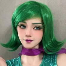 綠色翻捲假髮、三葉草假髮、綠色復古女士假髮，適合60年代70年代80年代服裝假髮，短款綠色合成假髮，適用於Cosplay服裝、萬聖節派對、自拍 - 綠色 - 查看 2