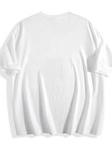 1 pieza de camiseta de manga corta de algodón colorido con cuello redondo para mujer, ropa de mujer, ropa casual, ropa de fiesta, 180g 100% algodón. - Blanco - Ver 2