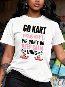 Camiseta para Mamá de Carreras de Go Kart - Transpirable y cómoda - Blanco - Ver 2