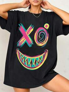 Camiseta Electrónica de Música Rave Rainbow DJ EDM Tekk-3 Transpirable y cómoda - Negro 2 - Ver 9