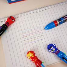 1pc 6-Color Ballpoint Pen Planner Color Pen Appearance Avengers Find These , Back-To-School Gift, School-Starting Stationery(Random Style) - Multicolor - View 1