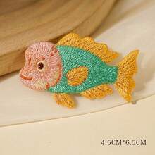 7 Peças Emblemas de Patch Bordados, Remendos de Uso Duplo (Passar a Ferro/Costurar), Adesivos de Aplique Bordado de Peixes Oceânicos Cartoon para Roupas, Chapéus, Jaquetas, DIY, Bolsas, Acessórios de Vestuário, Perfeito para Refrescar suas Roupas Antigas, Adequado para Decoração de Capas de Telefone, Bolsas e Roupas - Conjunto de 7 peças de adesivo termofusível - Visão 5