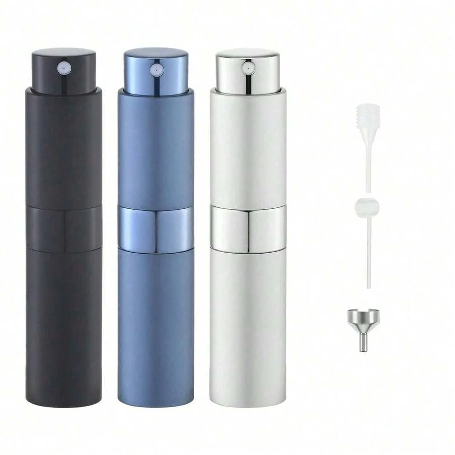 1pc/3pcs 10ml Refillable Perfume Bottle, Refillable Perfume Spray Bottle, Travel Perfume Atomizer, Mini Portable Empty Liquid Container, Travel Essentials, Beach Travel Storage Pouch - Multicolor - View 1