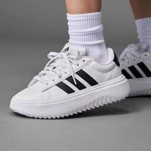 Adidas Platform Platform Women's Athletic Casual Shoes - White/Black - View 4