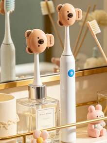 1pc Cute Animal Toothbrush Cover, Panda, Tiger, Pig Shaped Toothbrush Head Protector With Strong Spring Clip And Breathable Travel Case, Suitable For Daily Use Or Travel - Multicolor - View 2