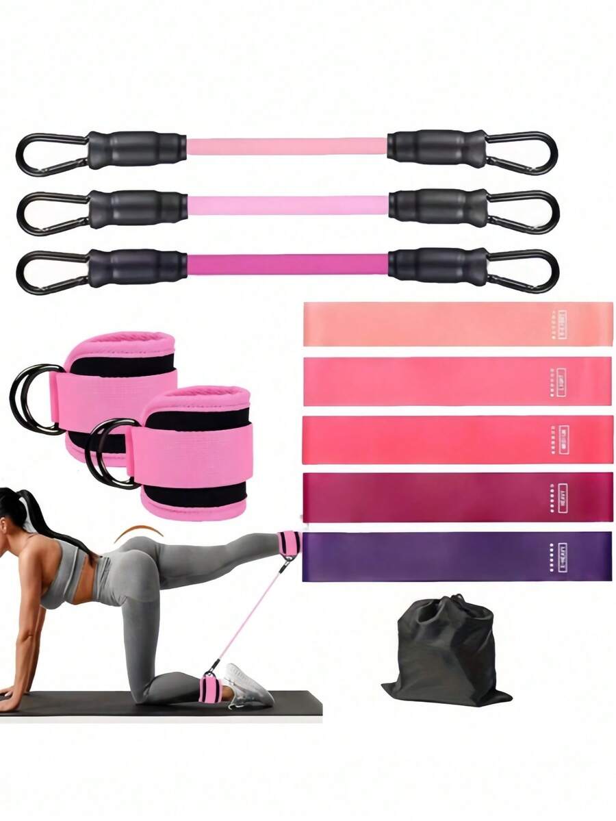 1 Set All-In-One Resistance Band Set, Help You Build Perfect Peach Butt, Suitable For Glute Kickback Training, Hip Shaping And Home Fitness