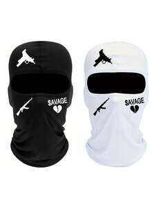 1pc/2pcs Printed Balaclava Face Mask, Unisex Ski Mask For UV Protection, Windproof, Suitable For Hiking, Fishing, Cycling - R - View 47