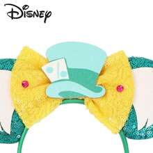 Disney 迪士尼亮片米老鼠耳朵发箍 - 黄色蝴蝶结礼帽设计，成人角色扮演及主题公园配饰 - 查看 6