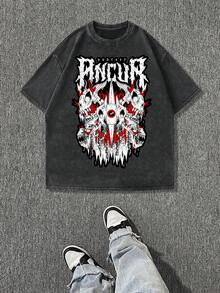 Nuevo modelo 2026,% algodón lavado, estilo casual urbano, adecuado para fiestas o festivales, tela suave y transpirable, diseño de patrón moderno, unisex, ligero y cómodo de llevar, diseño retro de moda. - Negro - Ver 12