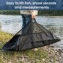 Fishing Unhooking Mat – Portable Weigh & Measure Fish Sling - Black - View 5
