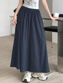 Women Midi Dresses - Navy Blue - View 5
