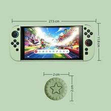 绿色 - 适用于 Switch 2 游戏机的防摔磨砂保护壳 NS 手持分体式保护壳套装，包含一套保护壳 + 2 个摇杆帽 - 查看 2