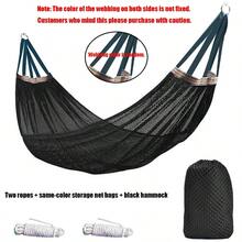 260*130cm Super Large Size Breathable Mesh Hammock, Quick-Drying Portable Hammock With Travel Bag And 2 Hanging Ropes, Suitable For Outdoor Camping, Garden, Patio, Beach, Backyard And More - Multicolor - View 16