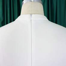 Women's Summer Dress, New Model, Double Ruffle Sleeve, Solid Color, Wide Full Skirt - White - View 5