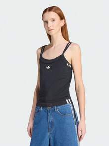 Adidas Originals Áo tank top hai lớp ORIGINALS dành cho nữ, kiểu dáng thể thao thường ngày, ôm sát KW4524 - màu đen - Xem 2