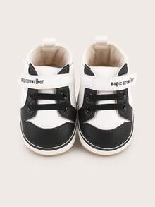 1 Pair Newborn Infant Boy Color Block Casual Flat Sneakers, Versatile For Spring & Autumn - White - View 5