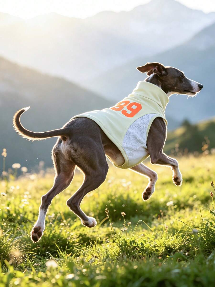PETCIRCLE 1件寵物衣服 春夏新款 戶外室內穿著 歐美風 日韓風 比熊泰迪小狗幼犬貓咪衣服 休閒舒適 89酷運動背心 綠色 - 彩色 - 查看 1