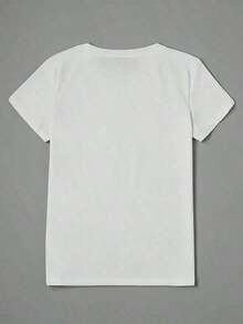 Camiseta gráfica temática de Shane Hollander de Heated Rivalry - Top de manga corta con cuello redondo, estilo casual para mujer, mezcla de poliéster suave, corte holgado, un esencial de moda. |   Diseño exquisito |   Suelto y cómodo |   Fácil de combinar | - Blanco - Ver 2