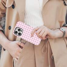 Rosa Polka Dot Handyhülle, weiches Mädchen, niedliches Design, Y2K Stil, Cute , für iPhone iPhone17 iPhone16 15 14 13 12 11Pro Max,  S25 S24 S23 S22 FE - Weiss - Übersicht 6