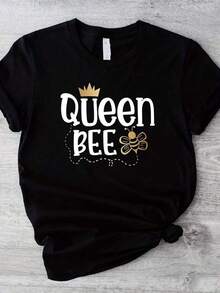 Casual Queen Bee Mia, Mia, Gift For A Queen, Queen Bee Gift, Bee Lover Mia, Gift For A Bossy Woman, Honey Bee Mia, Bee Themed Mia Fashion - 黑色 - 查看 1