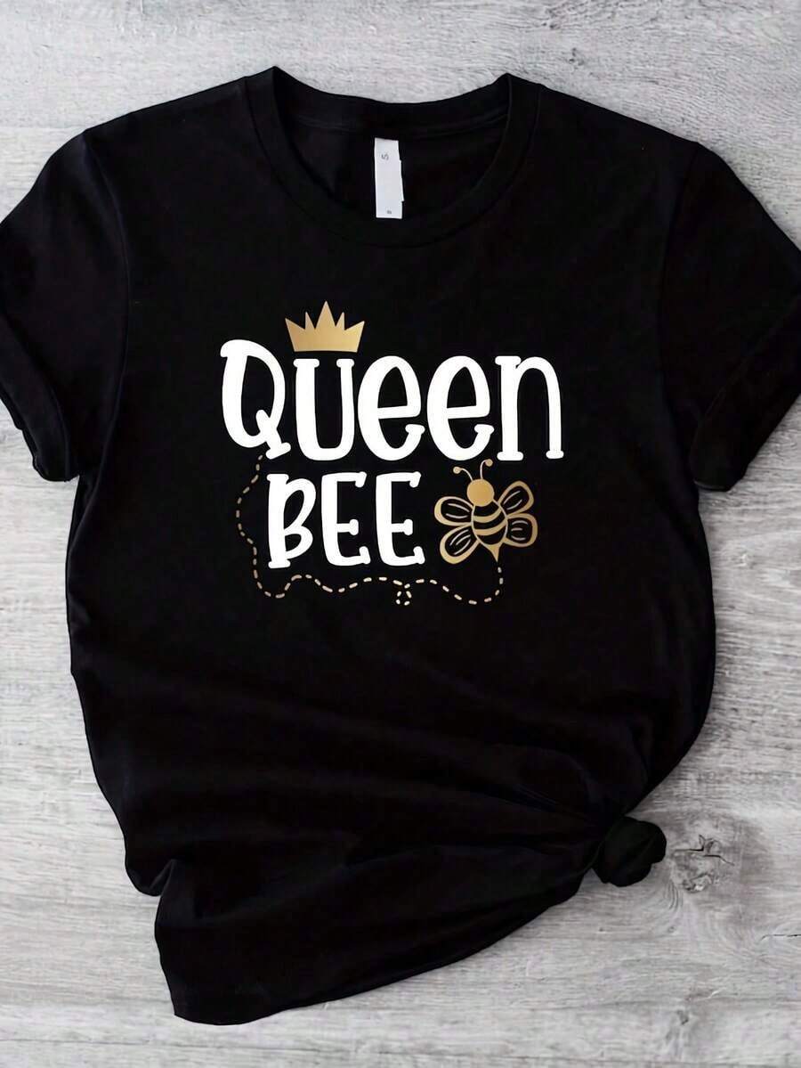 Casual Queen Bee Mia, Mia, Gift For A Queen, Queen Bee Gift, Bee Lover Mia, Gift For A Bossy Woman, Honey Bee Mia, Bee Themed Mia Fashion - 黑色 - 查看 1