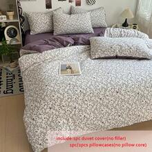 Bộ ga trải giường 2/3 món (1 ga trải giường + 1/2 vỏ gối, không kèm ruột chăn), Ga trải giường in hoa màu tím Morandian, Bộ ga trải giường họa tiết cành cây, lá và dây leo đồng quê cổ điển, Bộ ga trải giường và vỏ gối mềm mại và thoáng khí, Trang trí thẩm mỹ cao cho phòng ngủ, phòng khách và ký túc xá, Lựa chọn quà tặng tốt nhất - Màu Lilac Tím - Xem 4