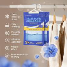 Moisture Absorbers And Humidity Absorber Bags For Closet - 10 Pack High-Efficiency Moisture Absorber And Humidity Packs For Home, Moisture Bags And Dehumidifier Bags For Car Blue Flax, 10 Pack - ColorA - View 2