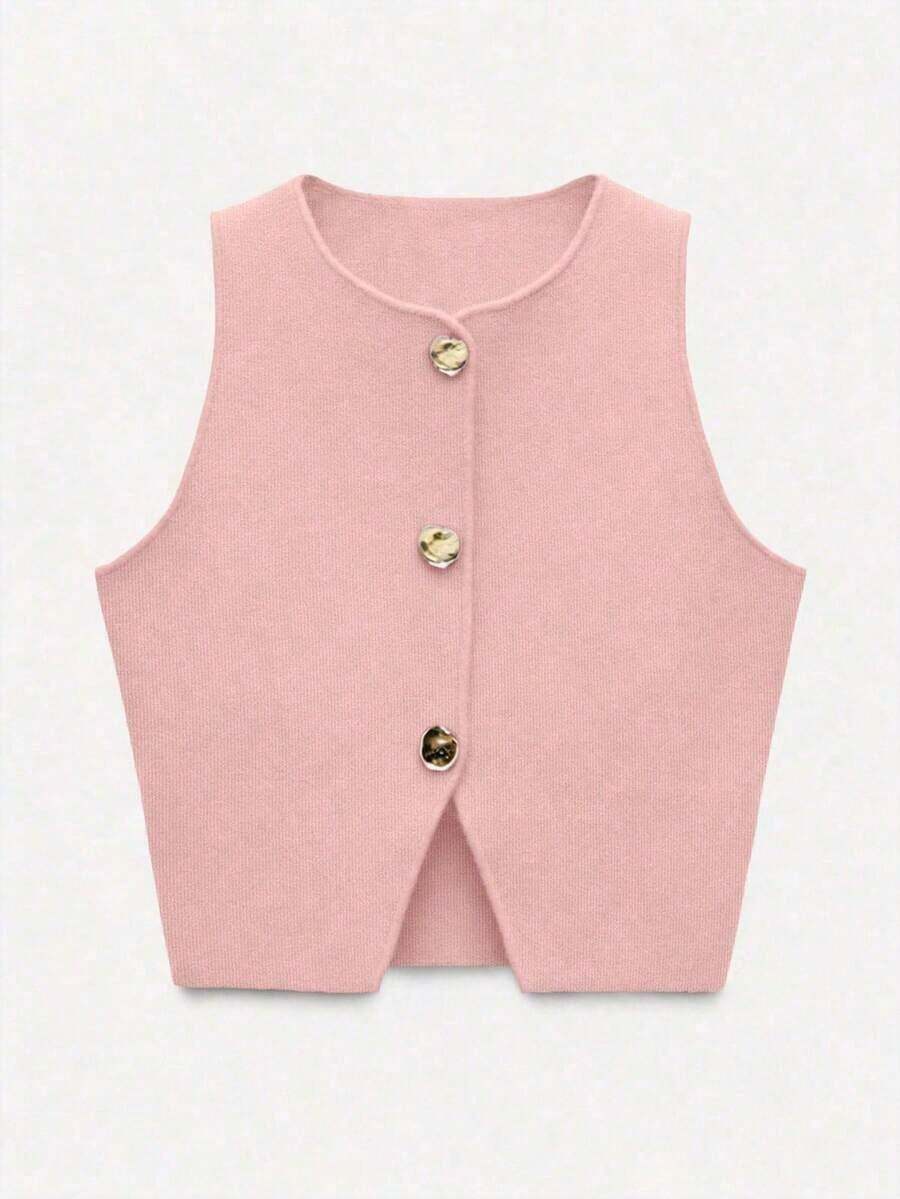 Nuevo top sin mangas de verano de estilo libre para mujeres, elegante y único de alta gama, romántico, de negocios casuales, para vacaciones, graduación o Día de la Independencia.El tamaño es pequeño, se sugiere pedir una talla talla grande grande. - Rosa - Ver 1