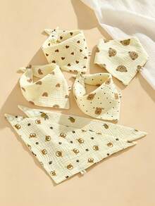 Bộ 6/4/2 yếm ăn bằng cotton cho bé, yếm thấm nước dãi. - Nhiều màu - Xem 5