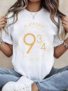 Warner Bros.  Inspired Women's T-Shirt, White, Magic Themed, Casual Top, Fashion Tee. - 白色 - 查看 7