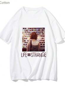 Women's Blouses Life Is Strange Graphic Anime T-Shirts Fashion Menwomen Tshirt Short Sleeve 100% Cotton Tee-Shirt Cute Cartoon Manga T Shirt - 白色 - 查看 1