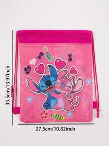 Disney Túi thể thao học sinh Stitch Back To School, túi dây rút nhẹ, dung tích lớn, dùng đi học, túi đựng đồ leo núi, túi dã ngoại, túi dây rút xách tay. - Nhiều màu - Xem 6